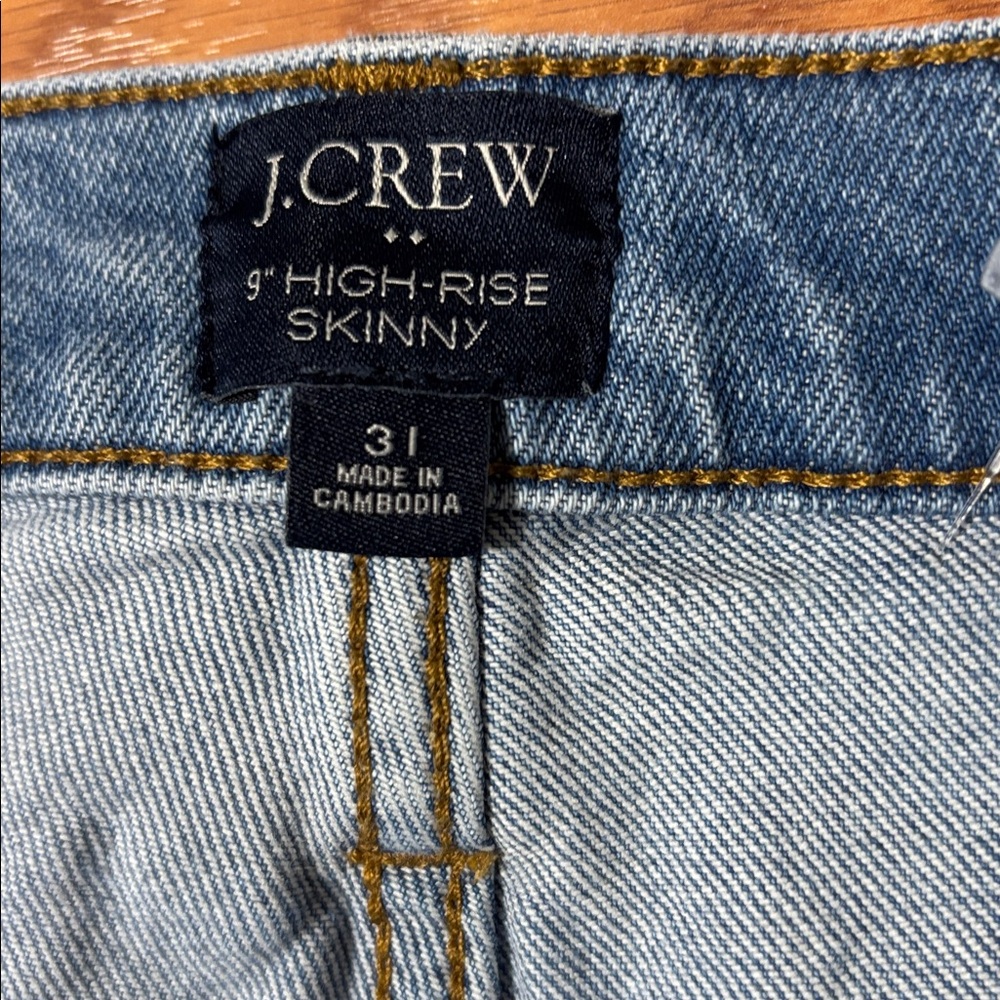 J Crew High Rise 9 Inch Skinny Blue Jeans - Picture 4 of 5